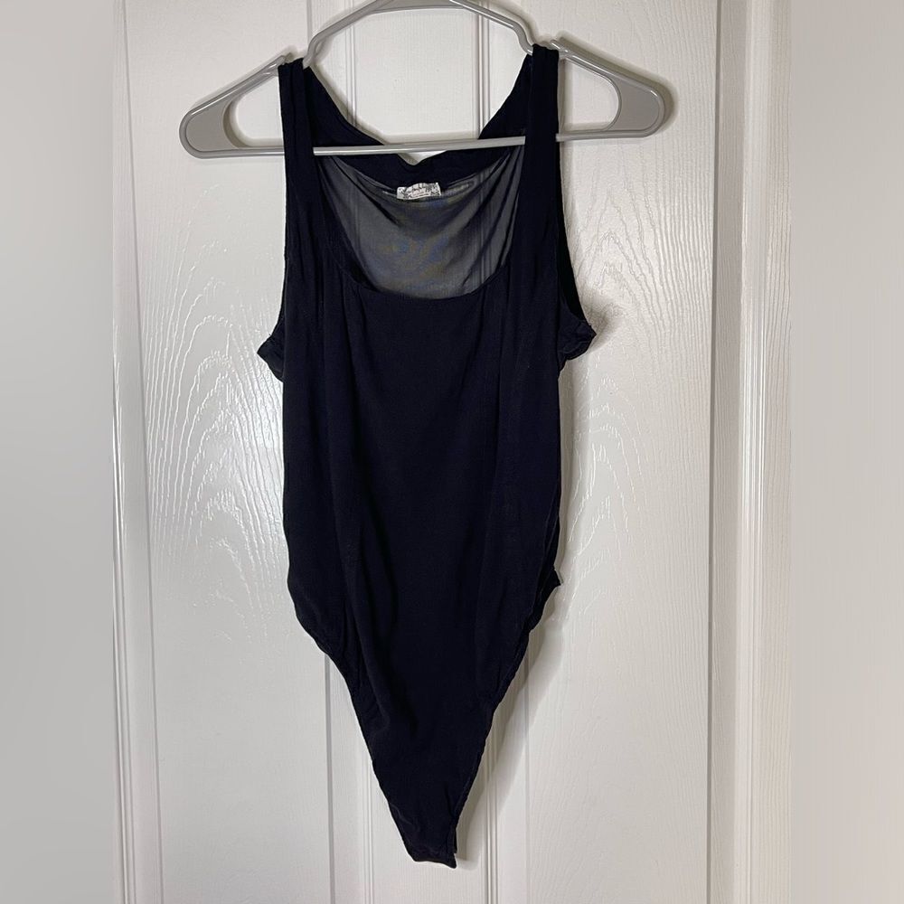 Women's Black Scoop Neck Bodysuit
